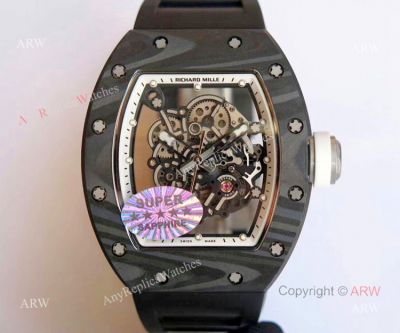 KV Factory Swiss Replica Richard Mille RM055 Carbon Fiber Skeleton Watches For Men